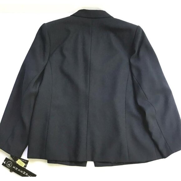 Kasper for Dillards Womens Suit 16W 3 Pc. Jacket Skirt Pants Navy Blue Business - Picture 6 of 16